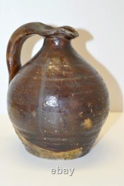-Beautiful Jug Small Jug 18th Century Périgord Beautiful Brown Glaze Decor