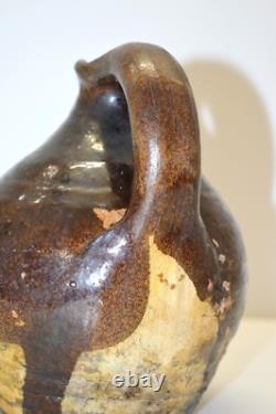 -Beautiful Jug Small Jug 18th Century Périgord Beautiful Brown Glaze Decor