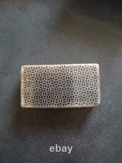 Beautiful Niello Solid Silver Snuff Box 19th Century 78.5g Minerva