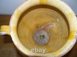 Beautiful Old Glazed Terracotta Grease Pot Yellow Toupine Southwest Southeast