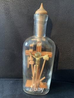 Beautiful Small Napoleon III–Era Folk Art Passion Bottle