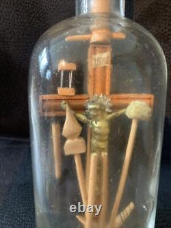 Beautiful Small Napoleon III–Era Folk Art Passion Bottle