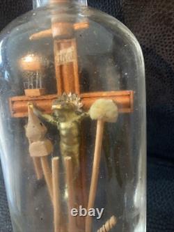 Beautiful Small Napoleon III–Era Folk Art Passion Bottle