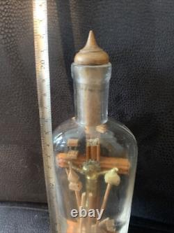 Beautiful Small Napoleon III–Era Folk Art Passion Bottle