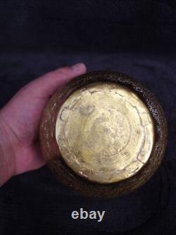 Beautiful basin TAS 19th century copper dinanderie OTTOMAN Oriental art inscription