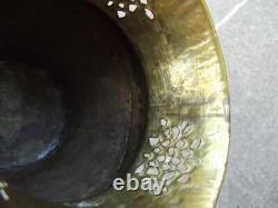 Beautiful basin TAS 19th century copper dinanderie OTTOMAN Oriental art inscription