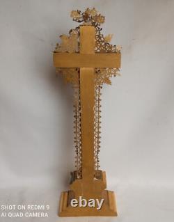 Beautiful gilt crucifix with gold leaf, late 19th century Beautiful gilt crucifix with gold leaf, late 19th century