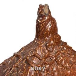 Beauvaisis Stoneware Tobacco Jar 1860 Niche Dog Cat Era Jules Ziegler Absinthe