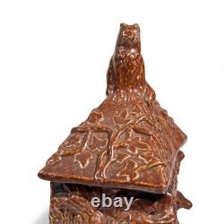 Beauvaisis Stoneware Tobacco Jar 1860 Niche Dog Cat Era Jules Ziegler Absinthe