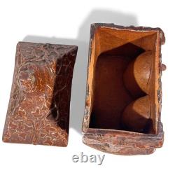 Beauvaisis Stoneware Tobacco Jar 1860 Niche Dog Cat Era Jules Ziegler Absinthe