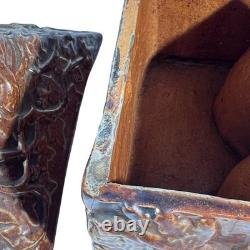 Beauvaisis Stoneware Tobacco Jar 1860 Niche Dog Cat Era Jules Ziegler Absinthe