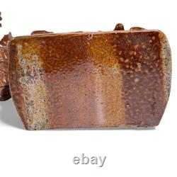 Beauvaisis Stoneware Tobacco Jar 1860 Niche Dog Cat Era Jules Ziegler Absinthe