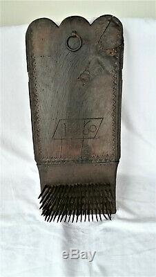 Big Board Carder Dated To 1860 Oak Carved Folk Art Britain Tool