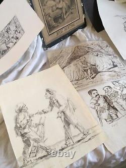 Big Lot Of Lithography And Drawing 18th 19th And 20th Siecles Of Great Name
