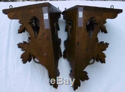 Black Forest Pair Of Carved Wood Bolsters Black Forest XIX Chamois