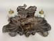 Black Forest Antique Carved Wooden Inkwell Late 19th / Early 20th Century Pecking Bird