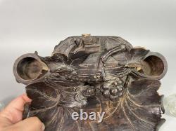 Black Forest antique carved wooden inkwell Late 19th / Early 20th Century Pecking bird Black Forest antique carved wooden inkwell Late 19th / Early 20th Century Pecking bird