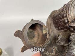 Black Forest antique carved wooden inkwell Late 19th / Early 20th Century Pecking bird