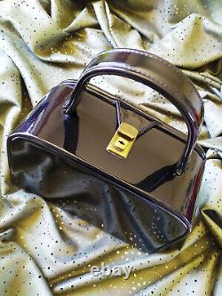 Black patent leather vanity case Élisabeth Arden Vintage 20s Art Deco