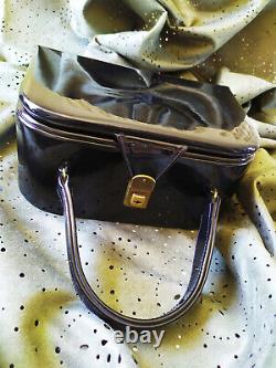 Black patent leather vanity case Élisabeth Arden Vintage 20s Art Deco