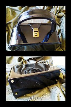 Black patent leather vanity case Élisabeth Arden Vintage 20s Art Deco