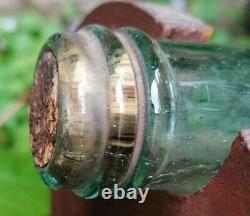 Boat 3 Mats Old Bottle Blown Glass French Art Populaire Maritime