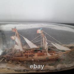 Bottle Ship Dated 1912 Made in Paris Milk Bottle Fine 19th Century