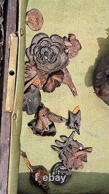 Box Hunt Oak Leaf and Acorn Leather Black Forest Folk Art Germany