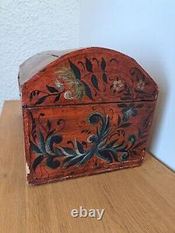 Box of Rouen, Marriage, Painted Wood, Early 19th Century