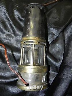 Brass Lamp Miner Glass Baccarat Mine St Etienne
