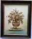 Brodery Ancienne Vase Of Flowers Point Of Chenille Époque Charles X Xix°