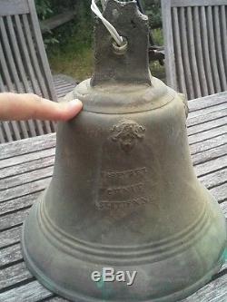 Bronze Ancirnne And Important Peyre Cunit School Bell In St Etienne 18es