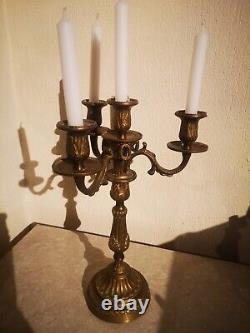 Bronze Chandelier With 5 Candle Holders