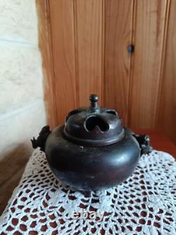 Bronze incense burner art object Asian decor Dragon