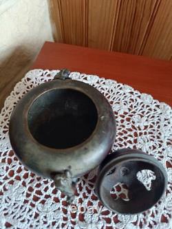 Bronze incense burner art object Asian decor Dragon