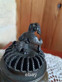 Bronze incense burner decorative Asian art object Dragon
