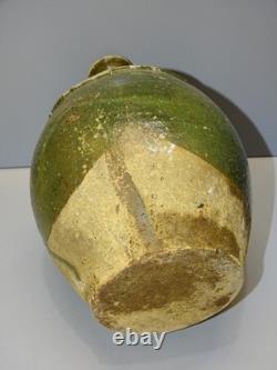 -CRUCHE TERRACOTTA CHAPEL OF POTS 18th Green Glaze GARDEN DECOR kitchen D