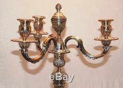 Candelabrum 3 Branches 4 Lights. Silver Bronze Candlestick. Stamped A. Mourier