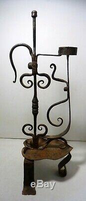Candlestick Taper Wrought Iron 19th
