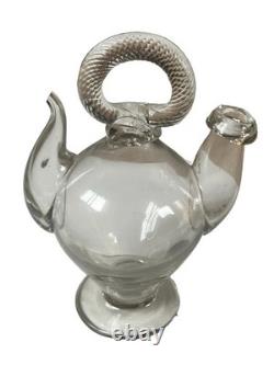 Càntir Blown-Glass Water Jug (Botijo), Spain, Catalan Work, 18th Century