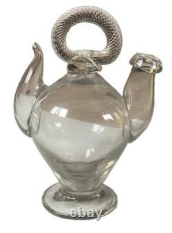 Càntir Blown-Glass Water Jug (Botijo), Spain, Catalan Work, 18th Century