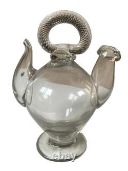 Càntir Blown-Glass Water Jug (Botijo), Spain, Catalan Work, 18th Century