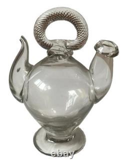 Càntir Blown-Glass Water Jug (Botijo), Spain, Catalan Work, 18th Century