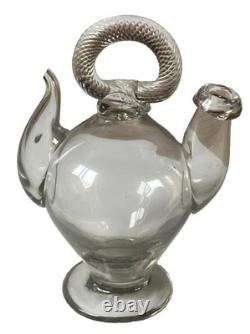 Càntir Blown-Glass Water Jug (Botijo), Spain, Catalan Work, 18th Century