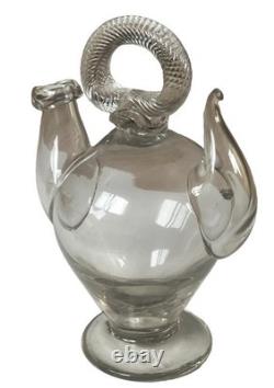 Càntir Blown-Glass Water Jug (Botijo), Spain, Catalan Work, 18th Century