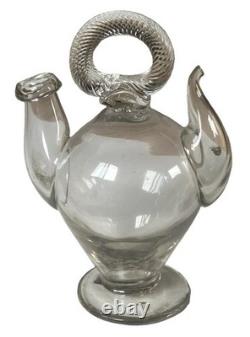 Càntir Blown-Glass Water Jug (Botijo), Spain, Catalan Work, 18th Century