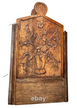 Carved Flour Box with a Flower Basket