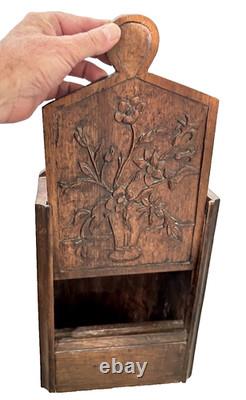 Carved Flour Box with a Flower Basket