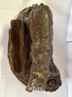 Carved Wood Stag Black Forest 19th Century