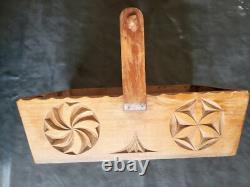 Carved Wooden Basket Folk Art Abriès Queyras Hautes-Alpes France 30 cm